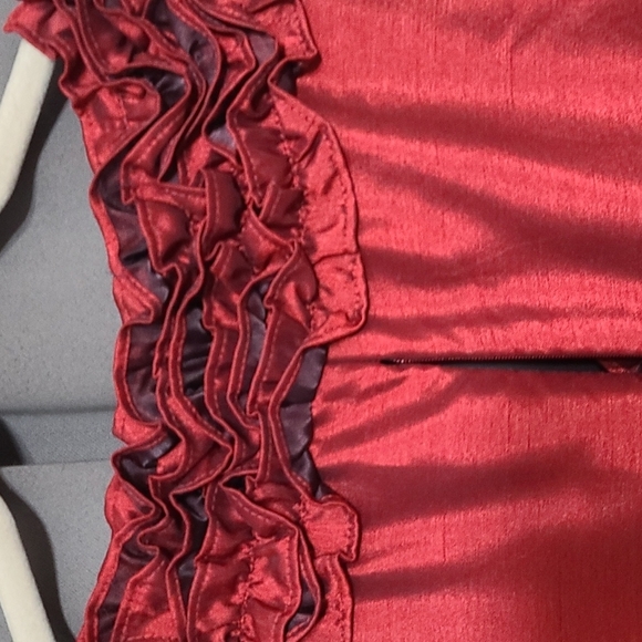 Jessica Howard Womens Special Occasion Dress Reddish Burgandy Ruffly Sz 22W EUC - Picture 6 of 11